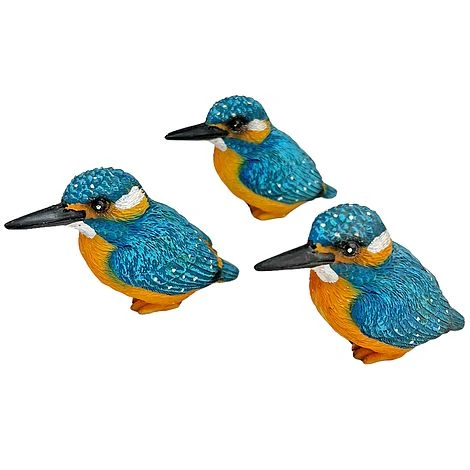 3 Pot Topping Kingfisher Bird Garden Ornaments - Image 4