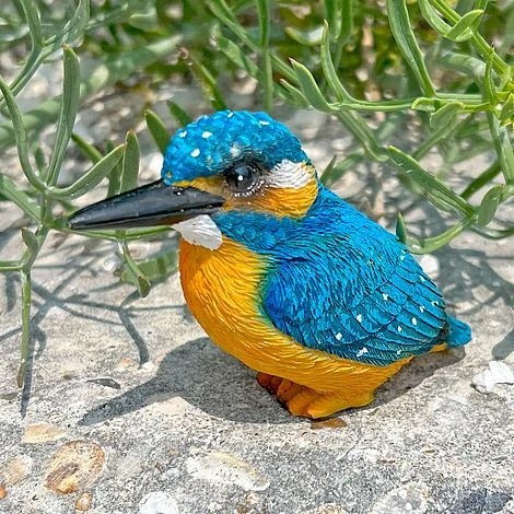 3 Pot Topping Kingfisher Bird Garden Ornaments - Image 5