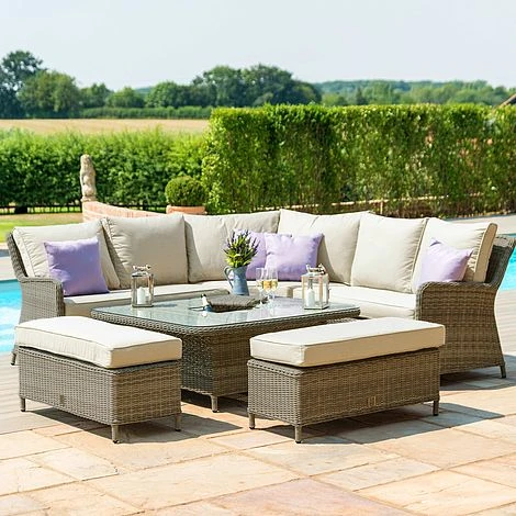 Maze Rattan Winchester Royal Corner Dining Ice Bucket & Rising Table Set