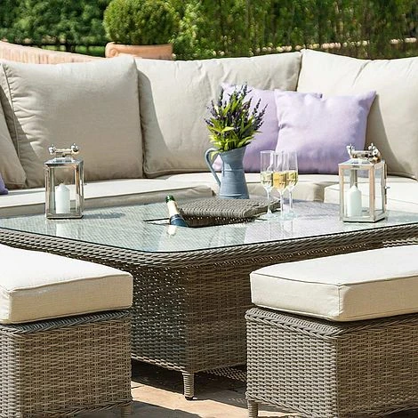 Maze Rattan Winchester Royal Corner Dining Ice Bucket & Rising Table Set - Image 3