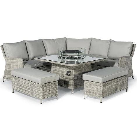Maze Rattan Oxford Royal Corner Dining Set With Firepit Table - Image 12