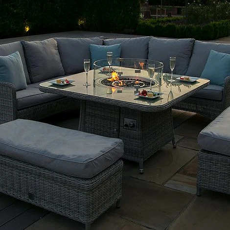 Maze Rattan Oxford Royal Corner Dining Set With Firepit Table - Image 14