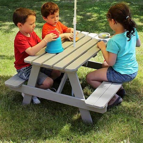 Soulet Childrens Garden Picnic Table Grey - Image 4