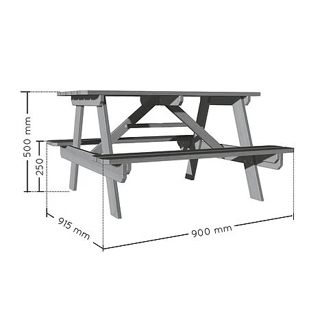 Soulet Childrens Garden Picnic Table Grey - Image 3