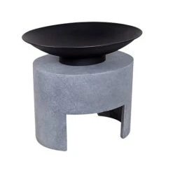 Firebowl & Oval Console Cement H41Cm W46Cm