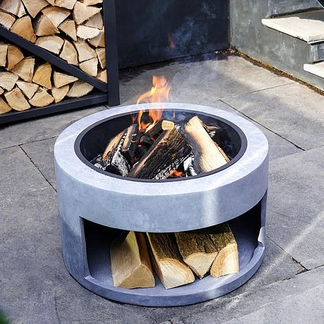 Firebowl & Round Console Cement H32Cm D58Cm - Image 2