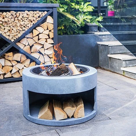 Firebowl & Round Console Cement H32Cm D58Cm - Image 3