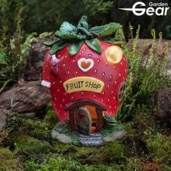 Garden Gear Solar LED Strawberry Fairy House