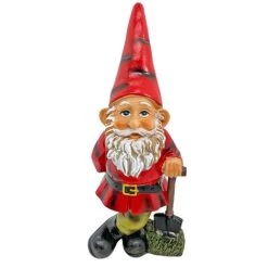 Garden Gnome With Spade Outdoor Garden Ornament