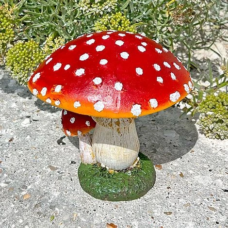 Large Double Stem Garden Mushroom Ornament - Image 2