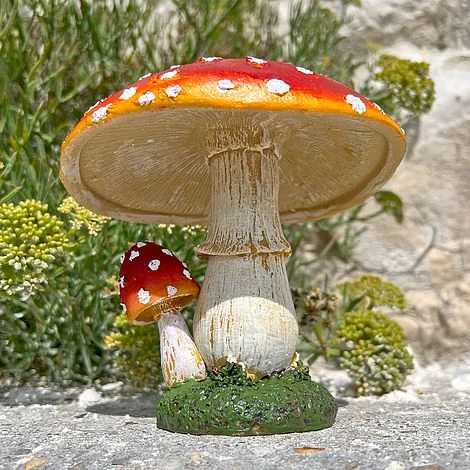 Large Double Stem Garden Mushroom Ornament - Image 3