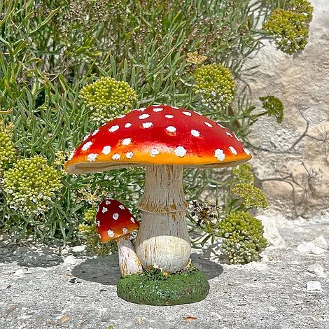 Large Double Stem Garden Mushroom Ornament - Image 4