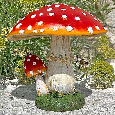 Large Double Stem Garden Mushroom Ornament - Image 5