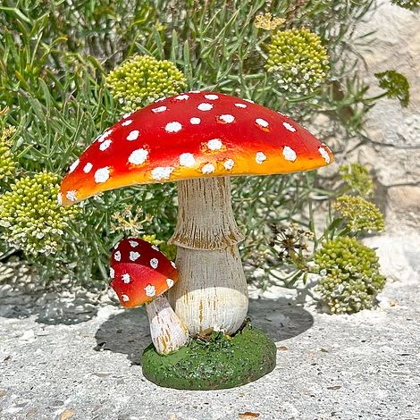 Large Double Stem Garden Mushroom Ornament - Image 6
