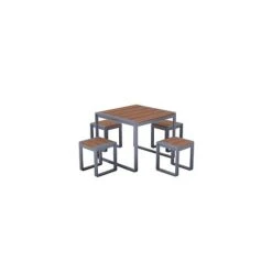 Spitalfields Square Acacia Wood 5 Piece Furniture Set