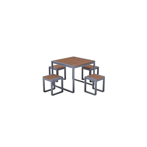 Spitalfields Square Acacia Wood 5 Piece Furniture Set