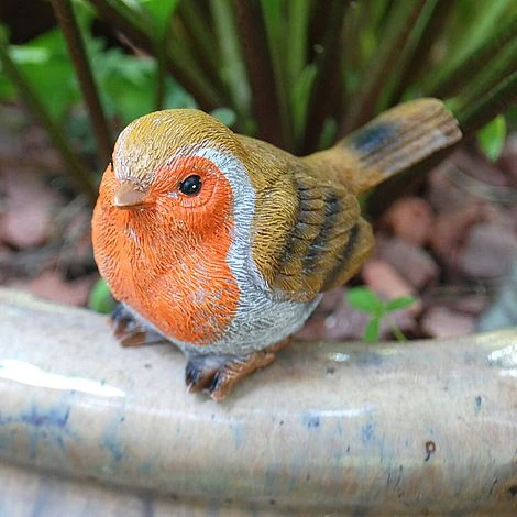 3 Pot Topping Robin Bird Garden Ornaments - Image 3